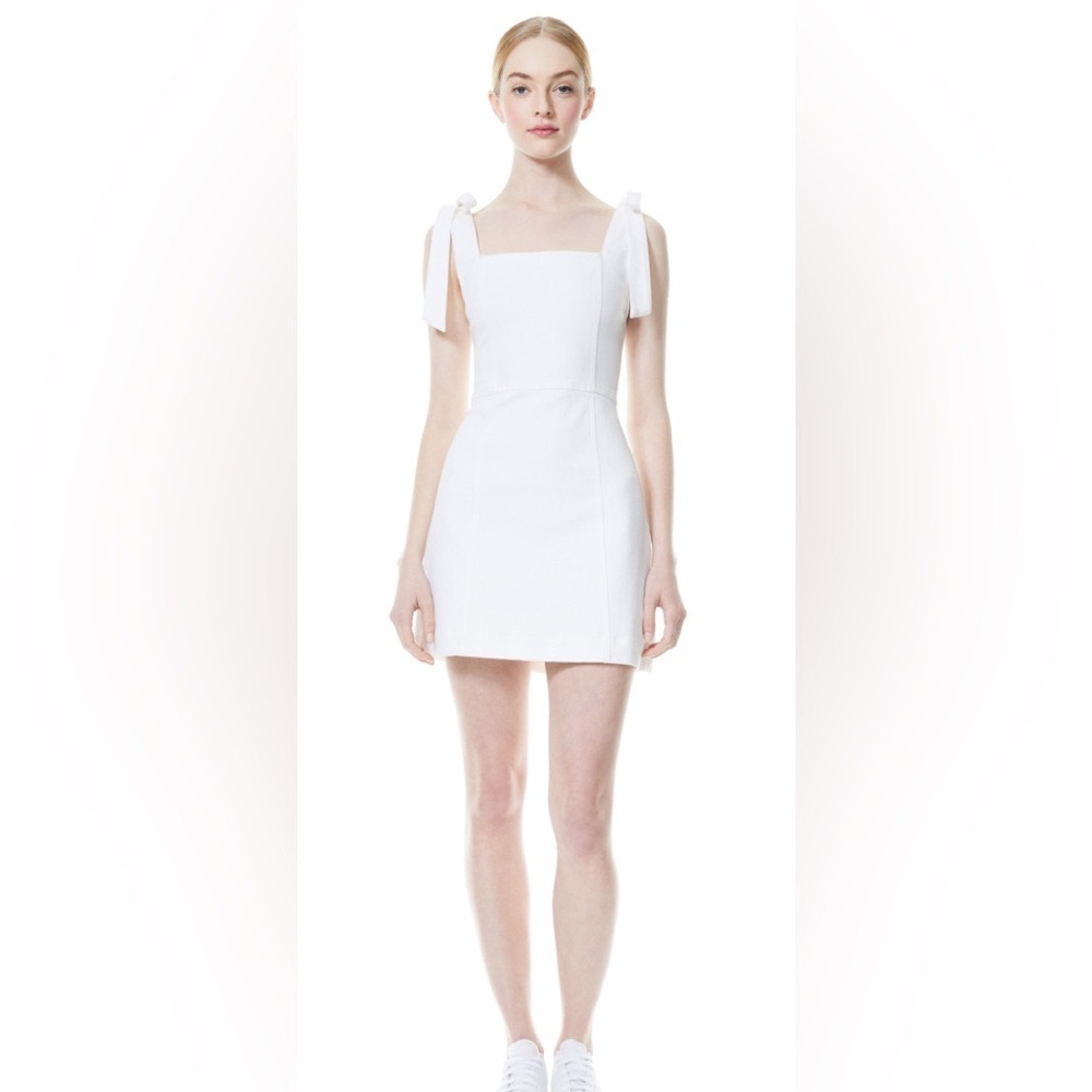 Alice + Olivia Maryann Tie Shoulder Mini Dress